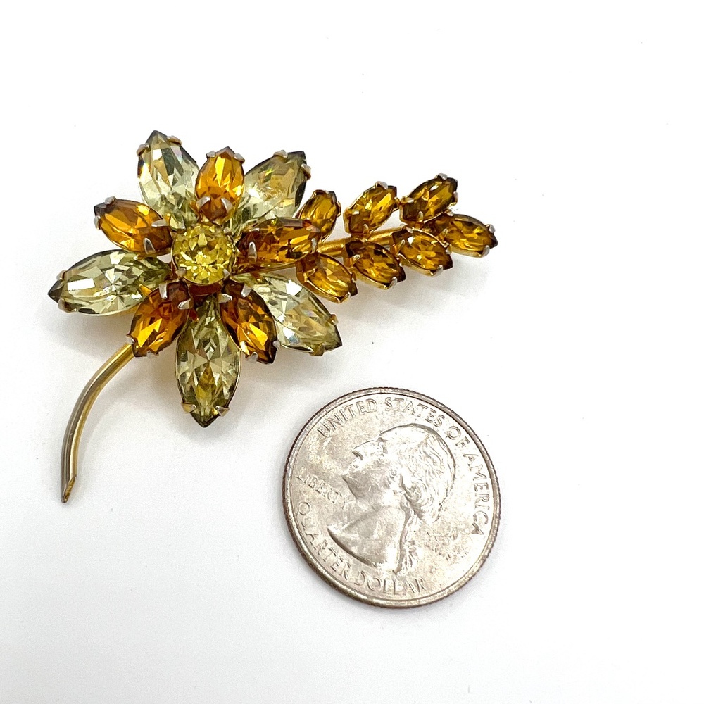 VTG Sherman Rhinestone Brooch - Picture 6 of 9